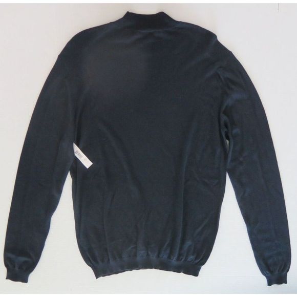 Donna Karan C9860314 Womens Sz M Black Cotton/Rayon Blend Mock Neck Sweater $135 - Picture 2 of 7